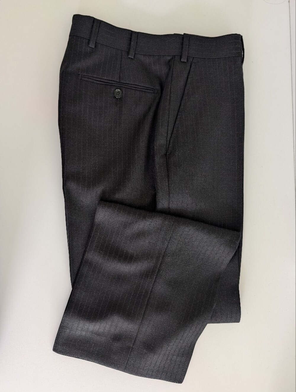 Suitsupply Custom Zegna Black Striped Pants | 28W x 27L | Traveller Wool